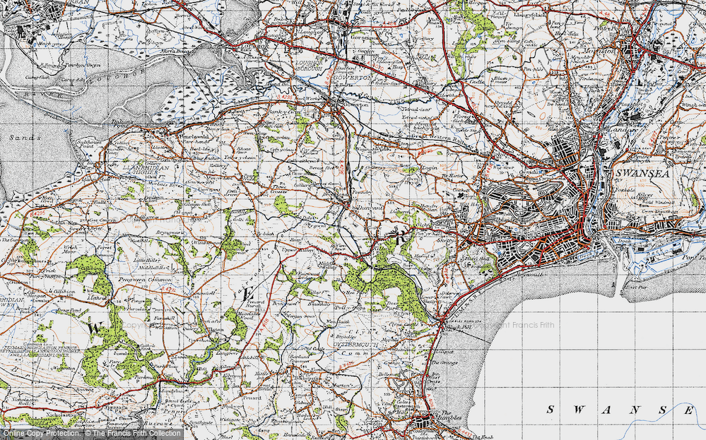 Old Map of Historic Map covering Bevexe-fawr in 1947