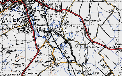 Old map of Dunwear in 1946