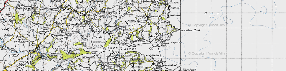 Old map of Durgan in 1946