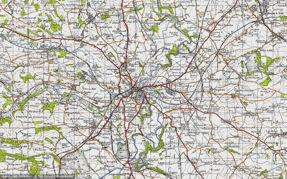Old Map of Durham, 1947 in 1947