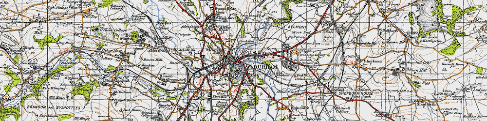 Old map of Durham in 1947