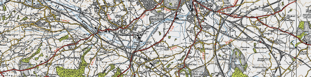 Old map of Durkar in 1947