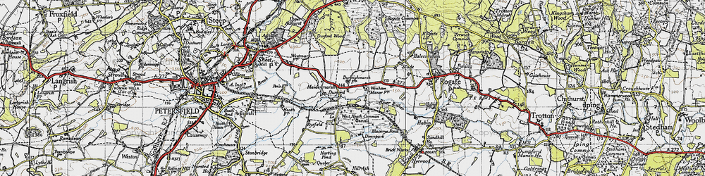 Old map of Durleighmarsh in 1945