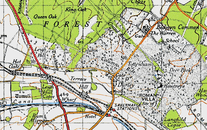 Old map of Durley in 1940