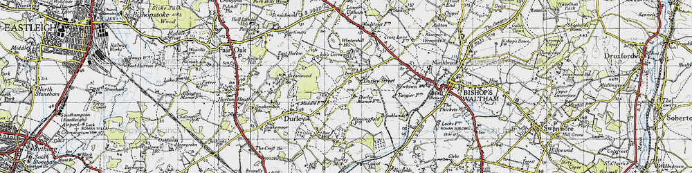 Old map of Durley Street in 1945