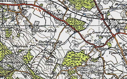 Old map of Durlow Common in 1947