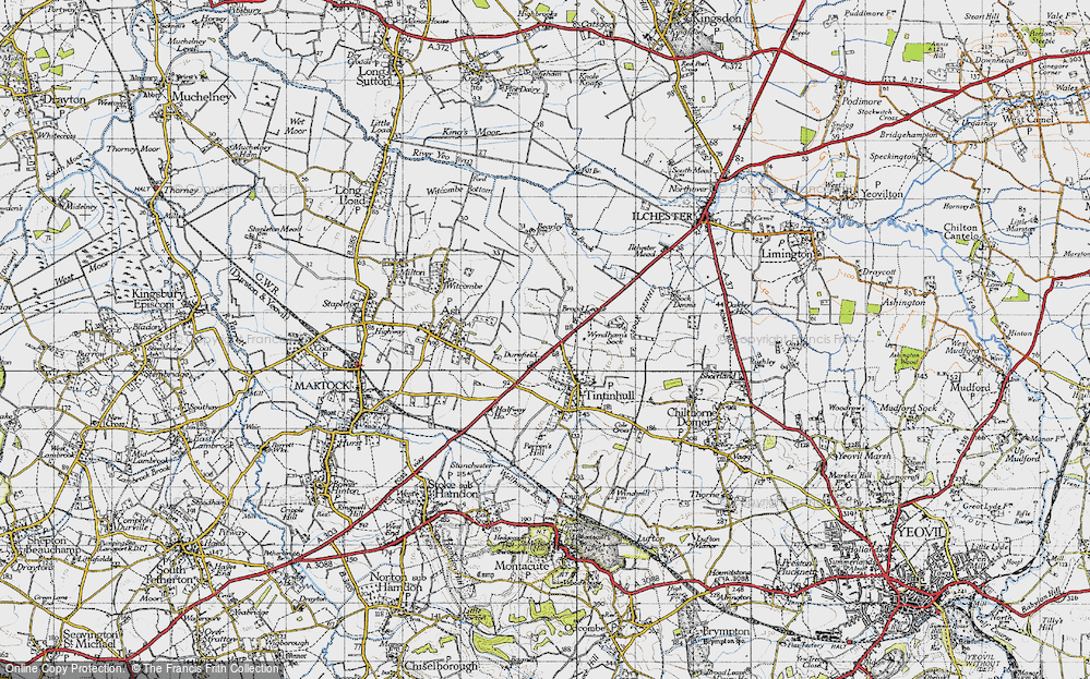 Old Map of Historic Map covering Bearley Brook in 1945