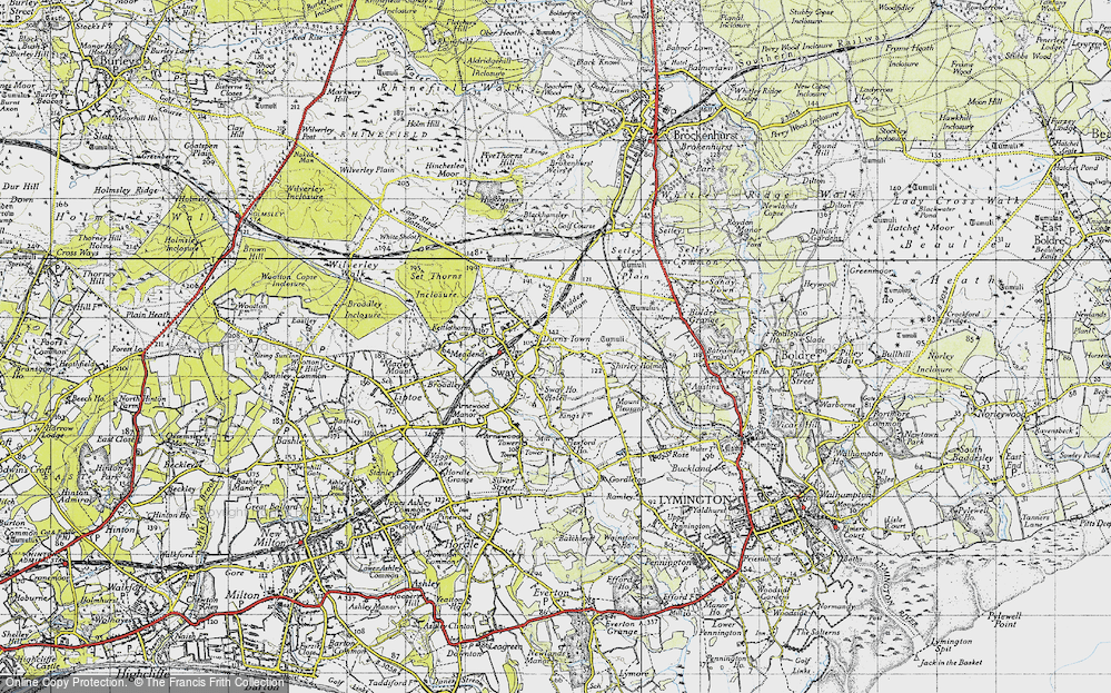 Old Map of Durns Town, 1940 in 1940