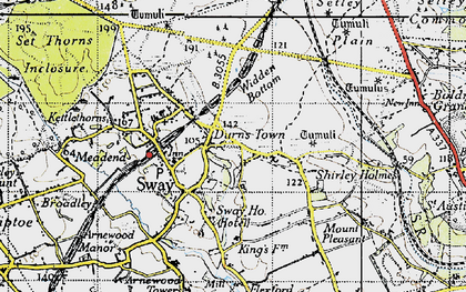 Old map of Durns Town in 1940