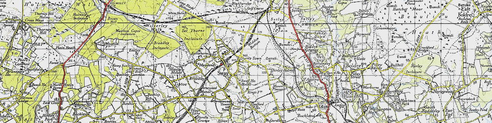 Old map of Durns Town in 1940