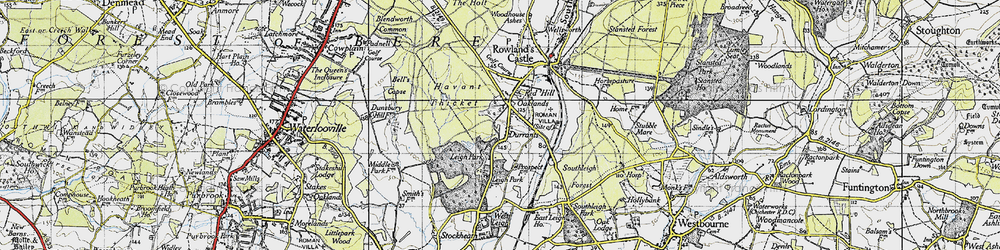 Old map of Durrants in 1945