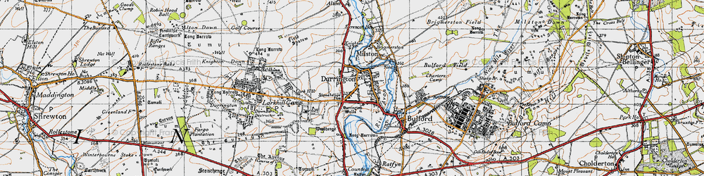 Old map of Durrington in 1940