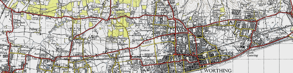 Old map of Durrington in 1940