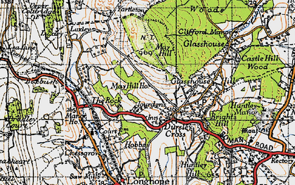 Old map of Dursley Cross in 1947