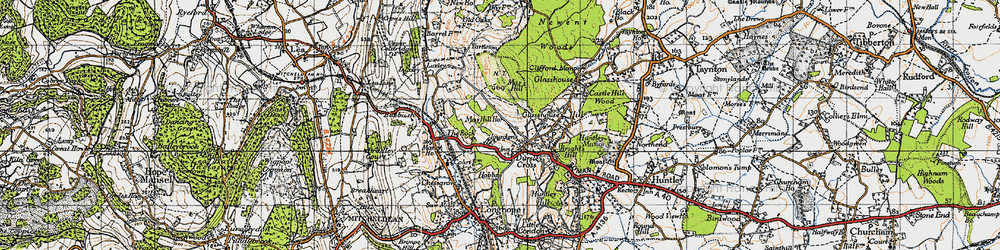 Old map of Dursley Cross in 1947
