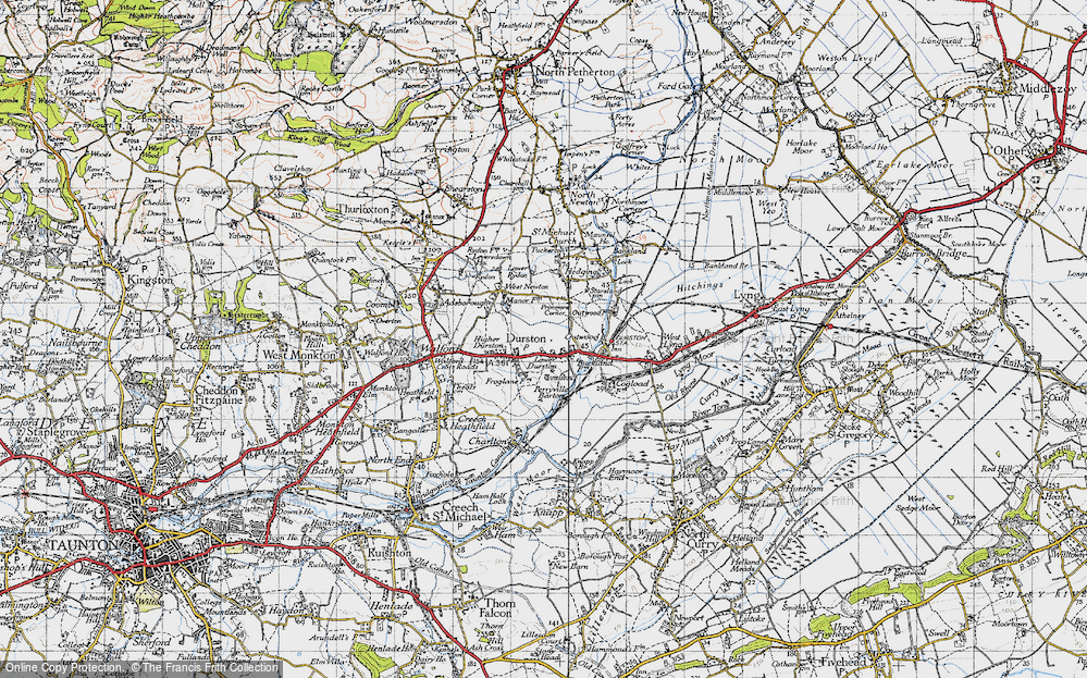 Old Map of Durston, 1945 in 1945