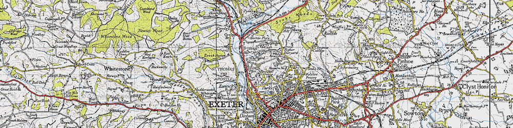 Old map of Duryard in 1946