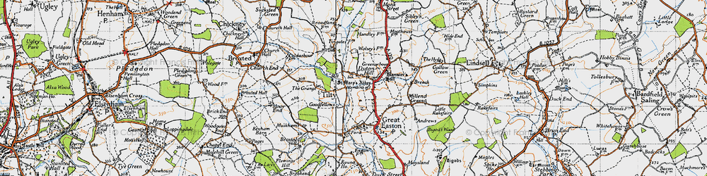 Old map of Duton Hill in 1946