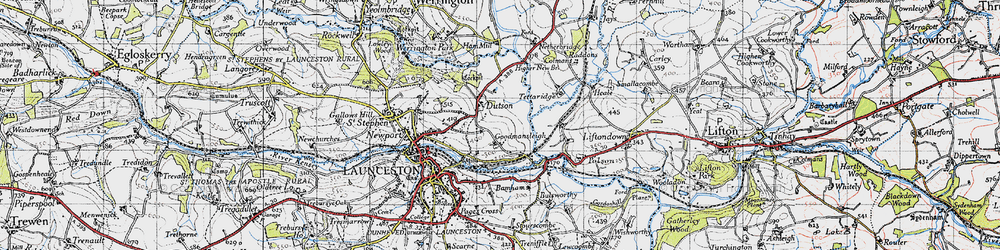 Old map of Dutson in 1946