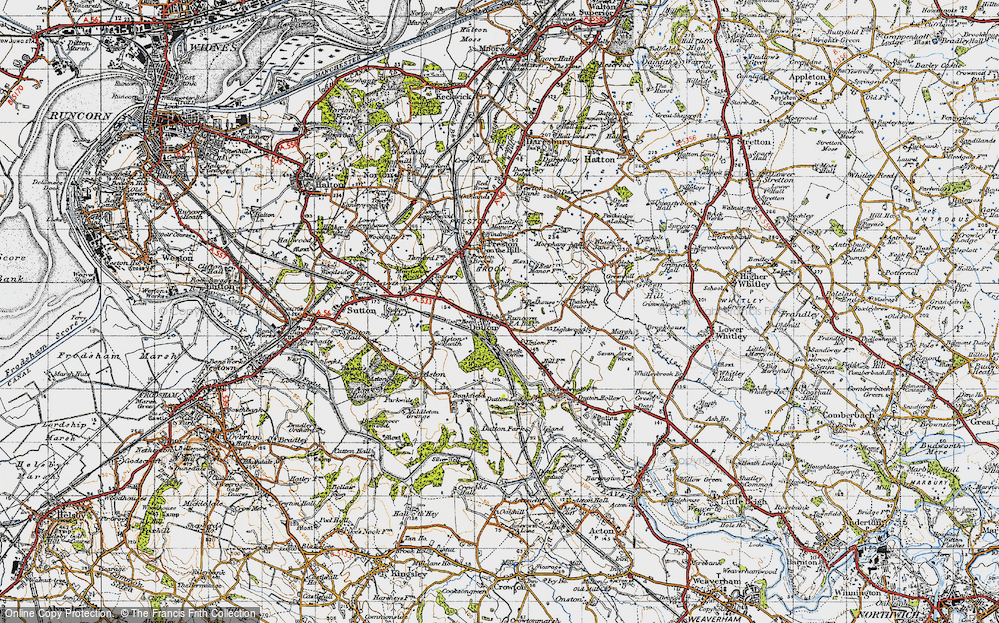 Old Map of Historic Map covering Bird's Wood in 1947