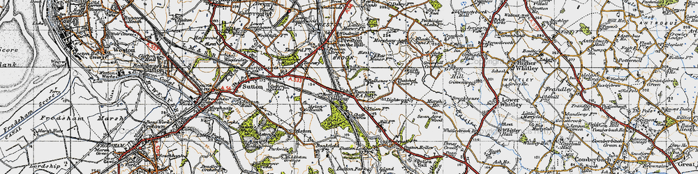 Old map of Dutton in 1947