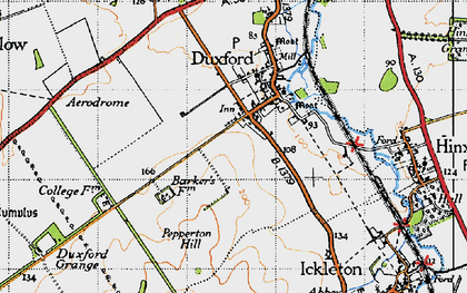 Old map of Duxford in 1946