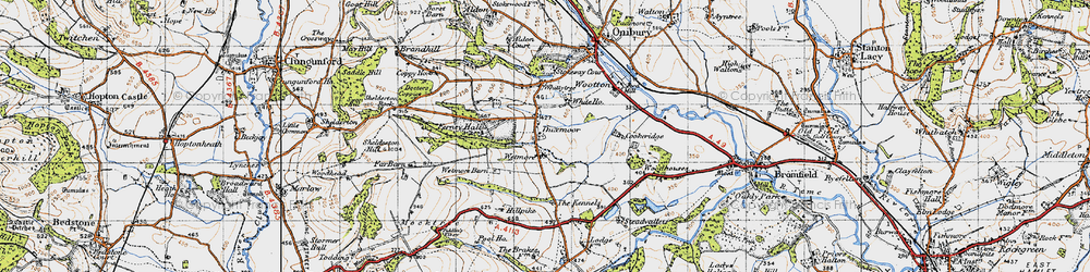Old map of Wetmore in 1947