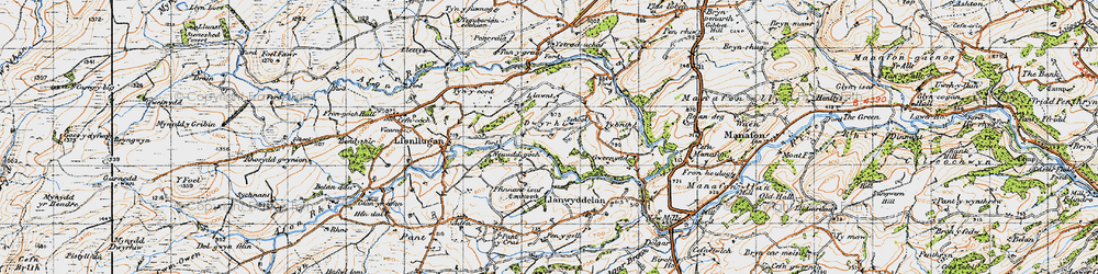 Old map of Dwyrhiw in 1947