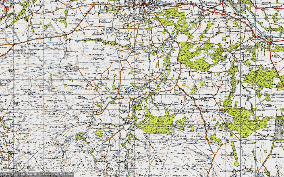 Old Map of Dye House, 1947 in 1947