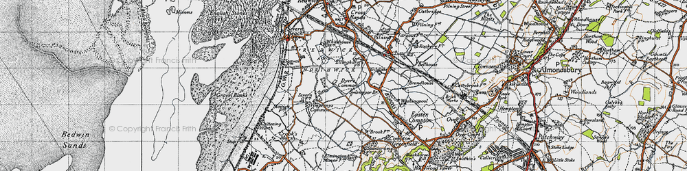 Old map of Dyer's Common in 1946