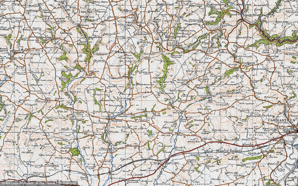 Old Map of Historic Map covering Penybank in 1946