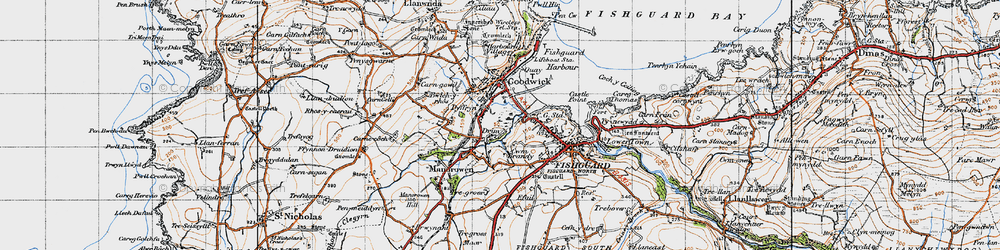 Old map of Dyffryn in 1947