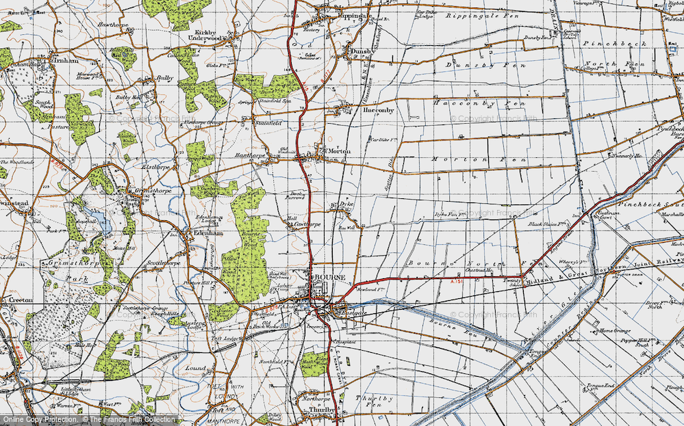 Old Map of Dyke, 1946 in 1946