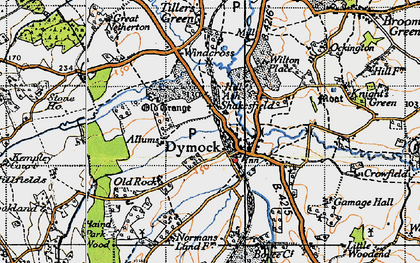 Old map of Dymock in 1947