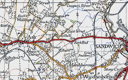 Old map of Each End in 1947