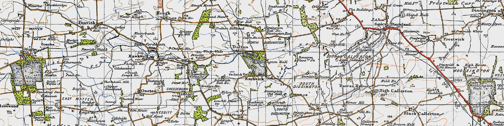 Old map of Eachwick in 1947