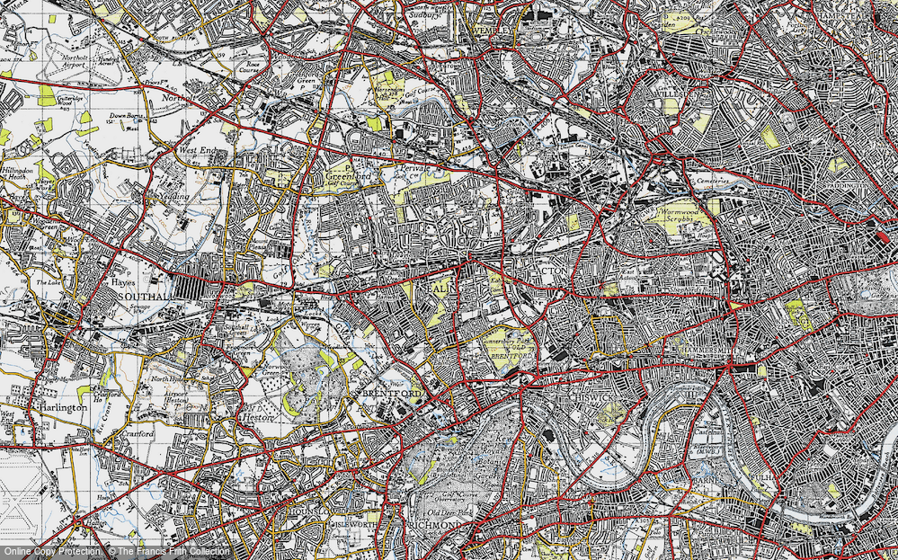 Old Map of Ealing, 1945 in 1945