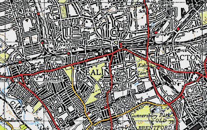 Old map of Ealing in 1945