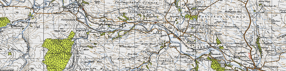 Old map of Birks Moor in 1947