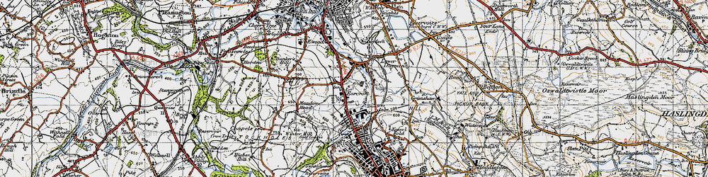 Old map of Earcroft in 1947