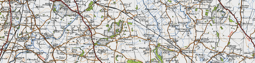 Old map of Wykeymoss in 1947