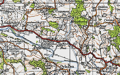 Old map of Eardiston in 1947