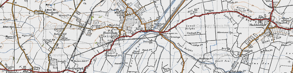 Old map of Earith in 1946