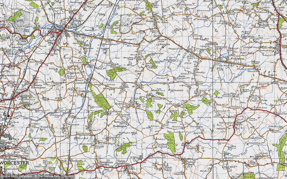 Old Map of Earl's Common, 1947 in 1947