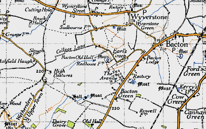 Old map of Earl's Green in 1946