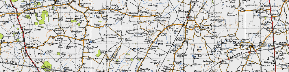 Old map of Earl's Green in 1946