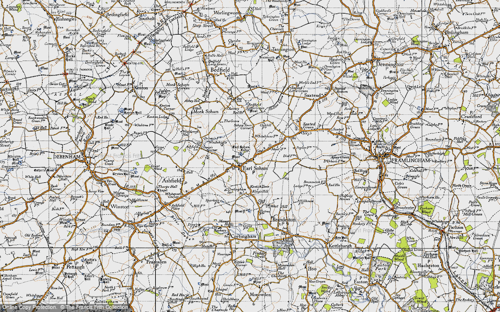Old Map of Earl Soham, 1946 in 1946