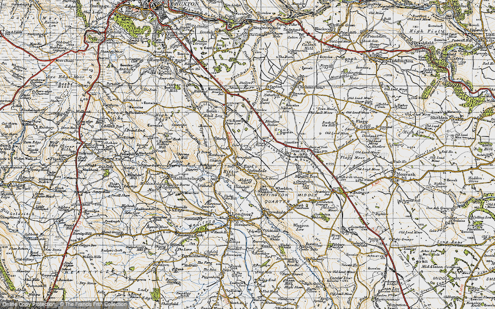 Old Map of Earl Sterndale, 1947 in 1947