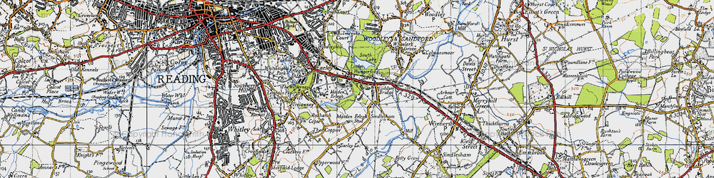 Old map of Earley in 1940