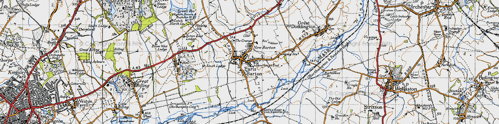 Old map of Earls Barton in 1946